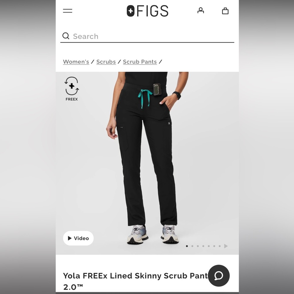 Figs Yola FREEx lined Skinny Scrub Pants